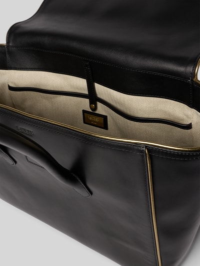 Lauren Ralph Lauren Torebka ze skóry bydlęcej z rączkami Czarny 5