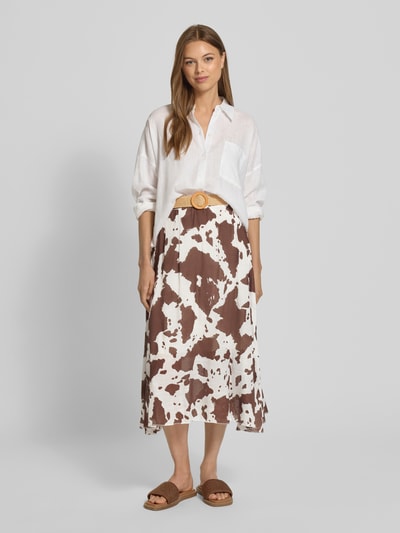 ZABAIONE Midirok met riem, model 'Le44naa' Middenbruin - 1