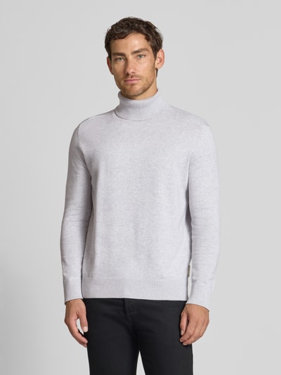 Tom Tailor Denim Regular fit coltrui van puur katoen Lichtgrijs gemêleerd - 4