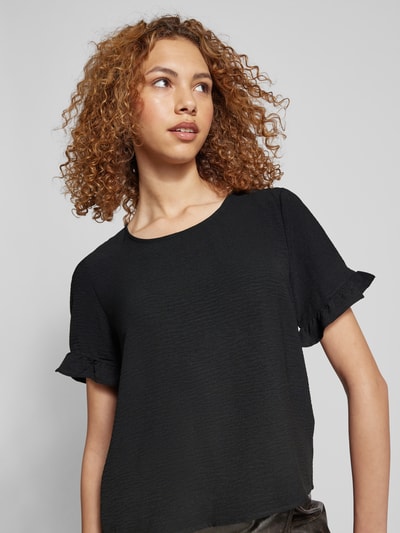 Pieces T-Shirt mit Strukturmuster Modell 'ARIANNA' Black 3