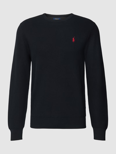 Polo Ralph Lauren Sweter z dzianiny z wyhaftowanym logo Czarny 2