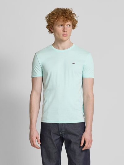 Tommy Jeans T-shirt met labelstitching Mintgroen - 4