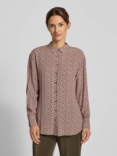 Christian Berg Woman Regular fit overhemdblouse van viscose met grafisch motief Oudroze - 4