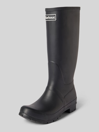 Barbour Laars met label in reliëf model 'Abbey Tall Welly' Zwart - 1