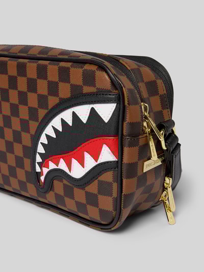 Sprayground Kulturtasche mit Trageschlaufe Modell 'SAWTOOTH SHARKS IN PARIS' Dunkelbraun 3