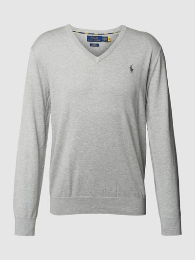 Polo Ralph Lauren Pullover mit Logo-Stitching Hellgrau Melange 1