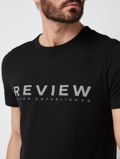 REVIEW T-shirt z nadrukiem z logo Czarny 5