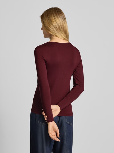 FREE/QUENT Shirt met lange mouwen en ronde hals, model 'Liana' Bordeaux - 5