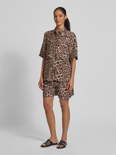 Copenhagen Muse Shorts aus Viskose mit Tunnelzug Modell 'GABBY' Mittelbraun 1