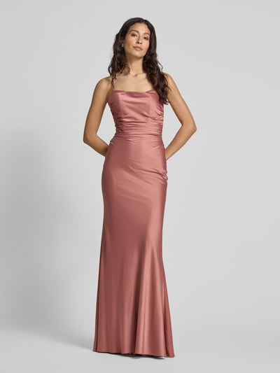 Luxuar Abendkleid mit Raffungen und rückseitigem Reißverschluss Altrosa 4