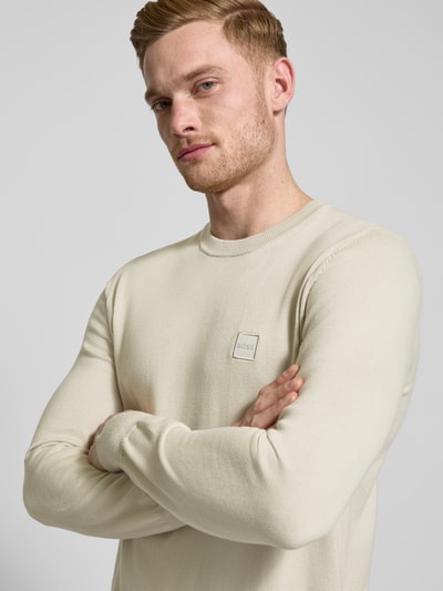 BOSS Orange Strickpullover mit  Kaschmir-Anteil Modell 'Kanovano' Beige 3