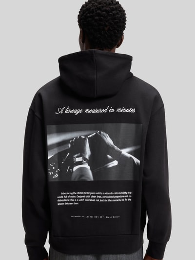 HUGO Oversized Sweatshirt aus reiner Baumwolle Modell 'Devrohood' Black 3