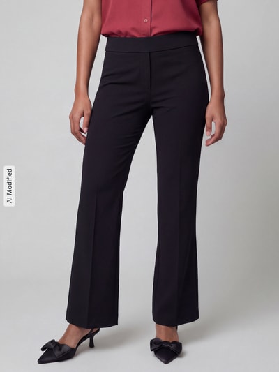 SEDUCTIVE Regular fit bell bottom van viscosemix model 'NANOU' Marineblauw - 4