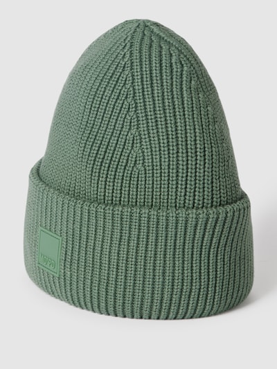 Marc O'Polo Denim Beanie met labeldetail Rietgroen - 1