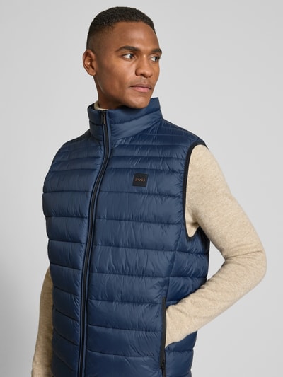 BOSS Orange Slim fit bodywarmer met ritszakken, model 'ODENO2' Marineblauw - 3
