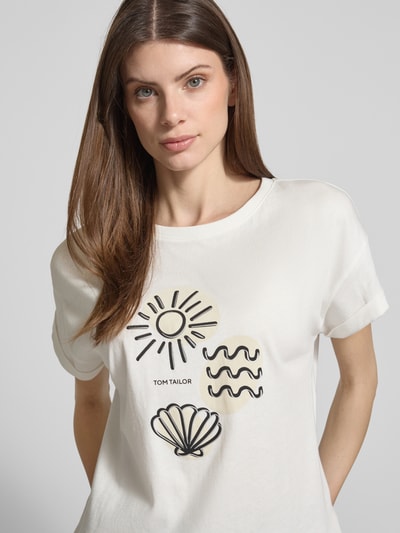 Tom Tailor T-shirt o kroju regular fit z czystej bawełny Biały 3