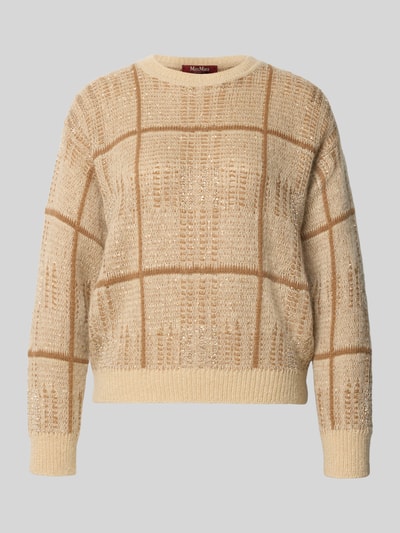 Max Mara Studio Pullover aus Mohair Woll Kaschmir Mix Beige 1