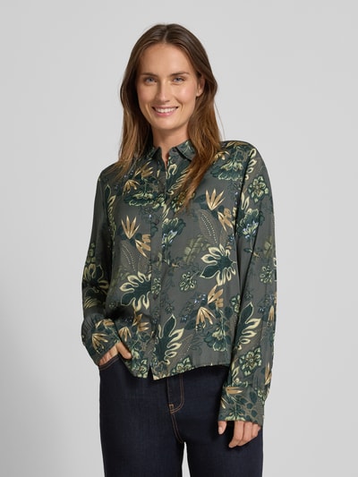 MOS MOSH Bluzka o kroju regular fit z wykładanym kołnierzem model ‘Abina’ Trzcinowy 4