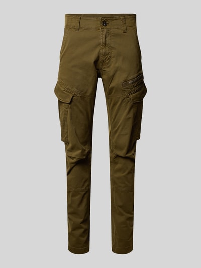 PME Legend Cargobroek met labeldetail en klepzakken, model 'Nordrop' Olijfgroen - 2