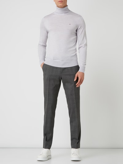 BOSS Slim fit pantalon van scheerwol, model 'Ben' Middengrijs - 1