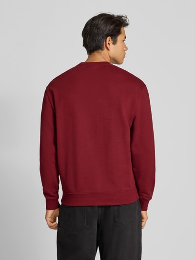 Calvin Klein Jeans Regular Fit Sweatshirt mit Logo-Patch Modell 'Terry' Bordeaux 5
