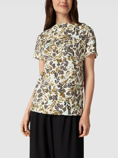 Marc Cain T-shirt met gebloemd motief Aquablauw - 4