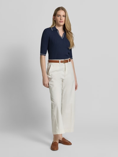 VERO MODA Slim Fit Poloshirt aus Viskose-Mix Modell 'SIMOSA' Dunkelblau 1