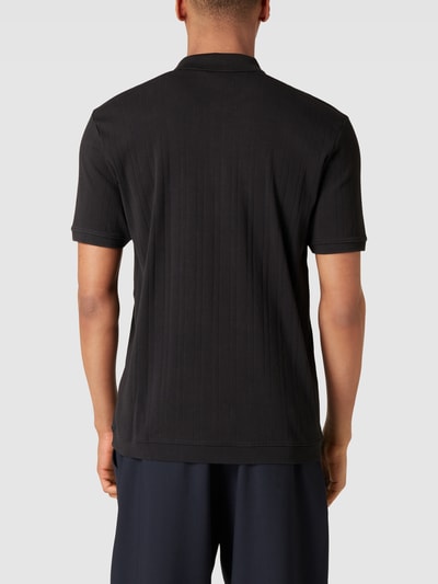 Marc O'Polo Poloshirt in Ripp-Optik Modell 'drop needle rib' Black 5