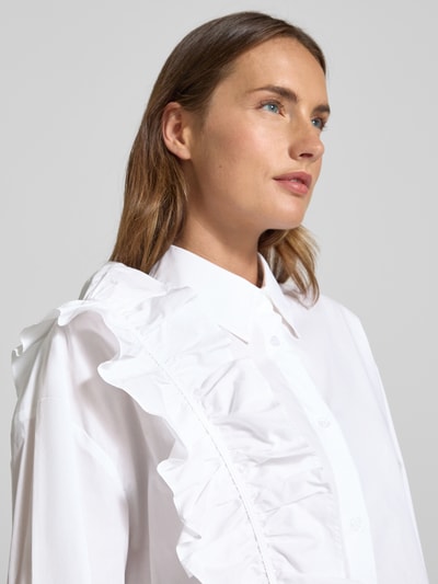 Essentiel Antwerp Bluzka koszulowa o kroju relaxed fit z czystej bawełny model ‘IBODY’ Biały 3