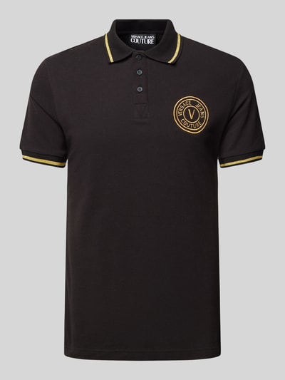 Versace Jeans Couture Koszulka polo z wyhaftowanym logo Czarny 2