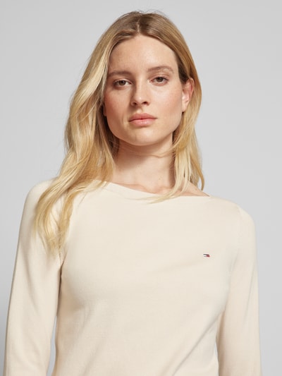 Tommy Hilfiger Gebreide pullover met boothals Beige - 3