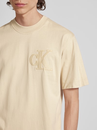 Calvin Klein Jeans T-shirt z okrągłym dekoltem Beżowy 3