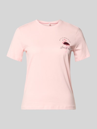 Produktfoto, Regular Fit T-Shirt aus reiner Baumwolle Modell 'KITA' von Only, Optik: Unifarben, Motiv-Print, Pailletten, Rundhals, Kurzarm, Materialverarbeitung: Jersey
