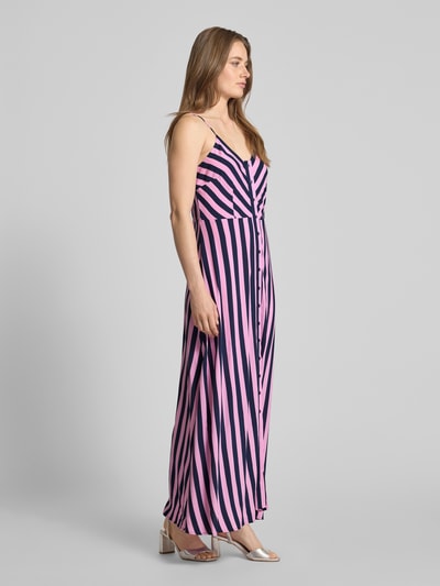 YAS Długa sukienka z wiskozy z listwą guzikową Jasnofioletowy 1