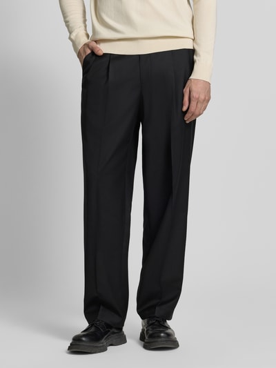 CK Calvin Klein Hose aus Woll-Mix mit weitem Bein und Gesäßtasche Black 4