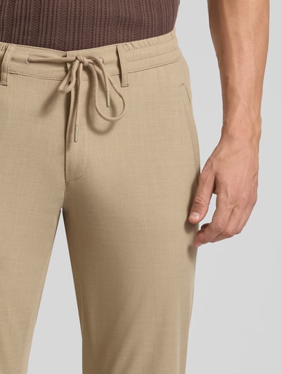 Brax Straight fit stoffen broek met Franse steekzakken, model 'PHIL' Beige - 3