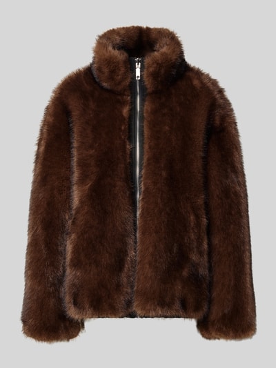 MAX&Co. Regular Fit Webpelzjacke mit seitlichen Eingrifftaschen Modell 'AZOTO' Hazel 2