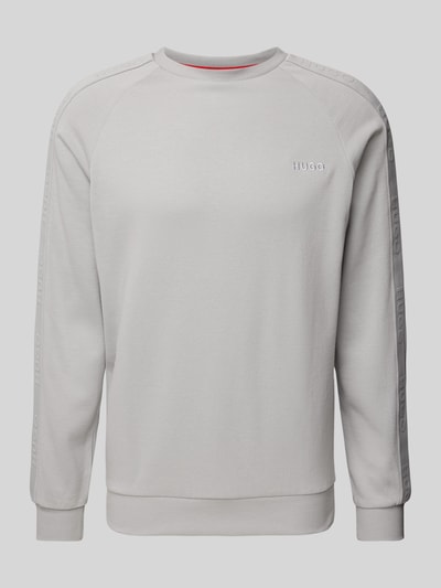 HUGO Sweatshirt met labelstitching Lichtgrijs - 1