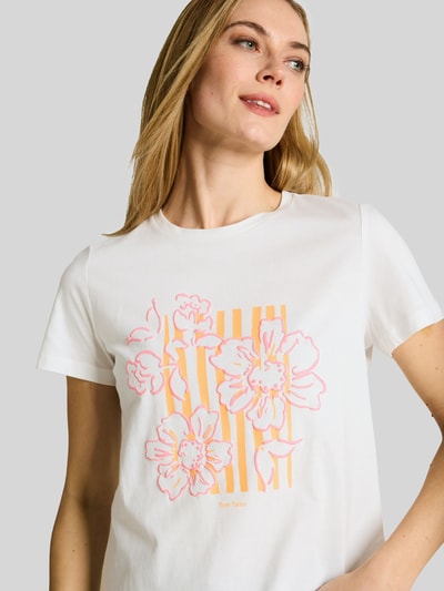 Tom Tailor Regular Fit T-Shirt aus reiner Baumwolle Weiss 3