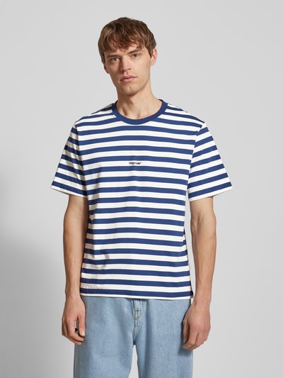 Jack & Jones T-Shirt mit Label-Print Modell 'VESTERBRO' Dunkelblau 4