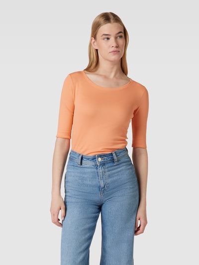 Marc Cain T-shirt van fijnrib in abrikoos online kopen | P&C