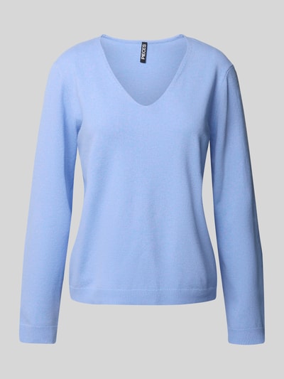 PIECES Regular fit pullover met V-hals, model 'BREE' Lavendel gemêleerd - 2