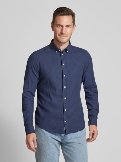 Casual Friday Regular fit vrijetijdsoverhemd met button-downkraag, model 'Anton' Marineblauw - 4