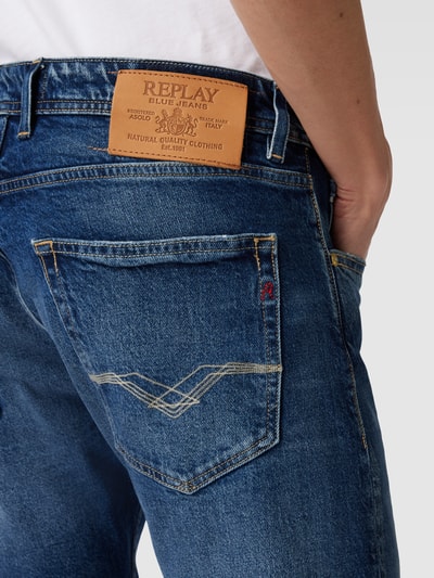 Replay Straight fit jeans in 5-pocketmodel, model 'Grover' Jeansblauw - 3