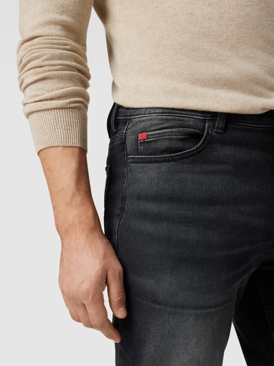 HUGO Straight fit jeans met stretch, model 'HUGO 634' Donkergrijs - 3