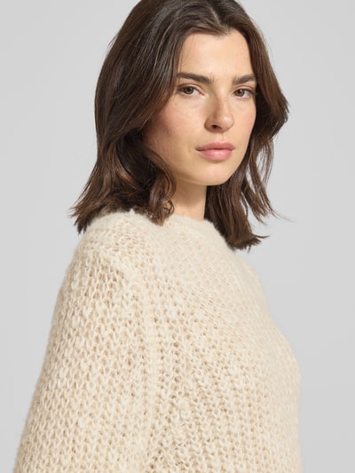 OPUS Gebreide pullover met ronde hals, model 'Palizia' Beige - 3