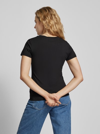 Calvin Klein Jeans Slim fit T-shirt met labelprint, model 'MONOLOGO' Zwart - 5