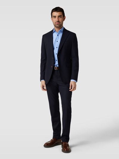 Jake*s Slim Fit Business-Hemd mit Strukturmuster Bleu 1