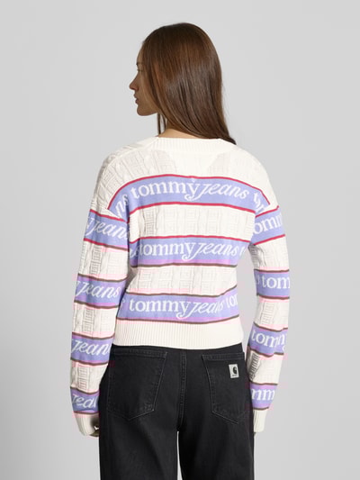 Tommy Jeans Regular fit gebreide pullover van zuiver katoen Offwhite - 5