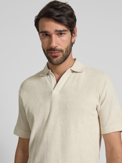 Marc O'Polo Regular Fit Poloshirt aus Baumwoll-Frottee Offwhite 3